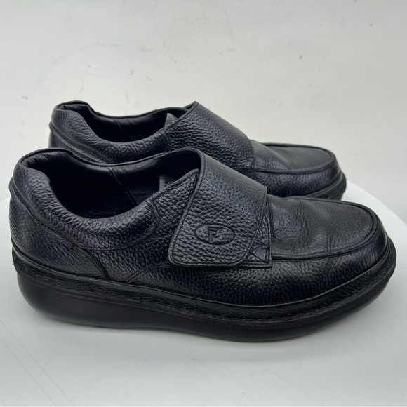 Propet Loafer Scandia Black Leather Slip On Strap Diabetic Walking Shoes M5015 - Picture 1 of 16